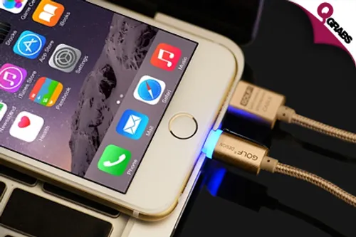 From QR25 Power up with LED 8-Pin USB Cables in Silver OR Gold! (Up to QR98 Value)